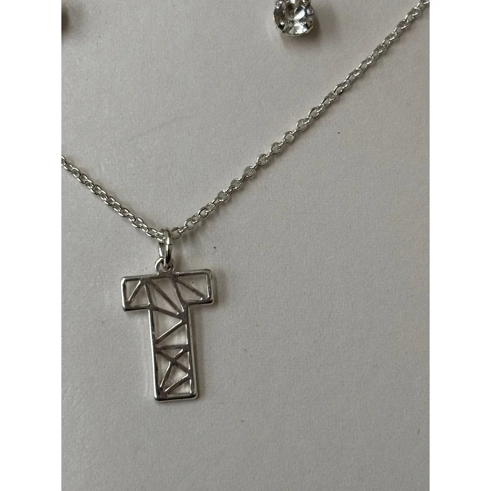 #59. Silver-tone Necklace & Earring Set